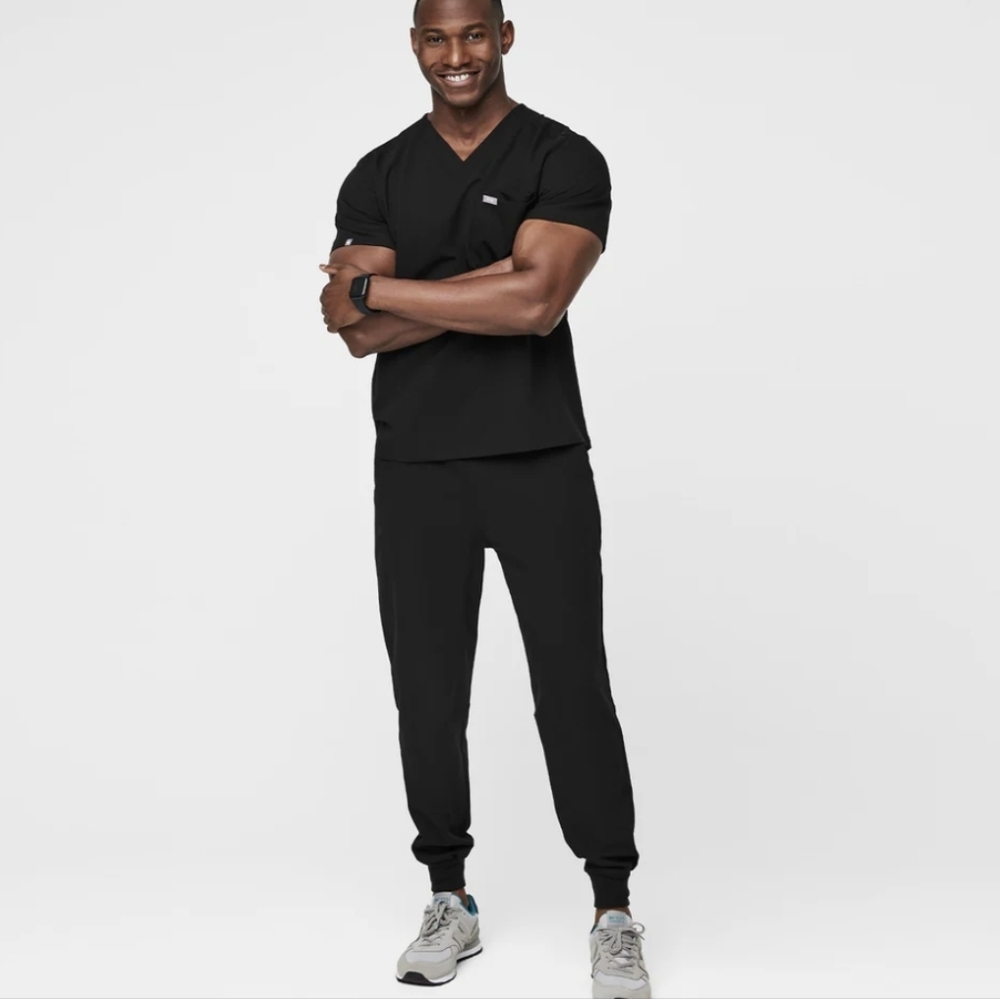 Figs Men's Black Joggers Scrub Set With Zip Fly Sz.M